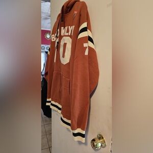 Express Rust Hoodie with Embroidered Patch